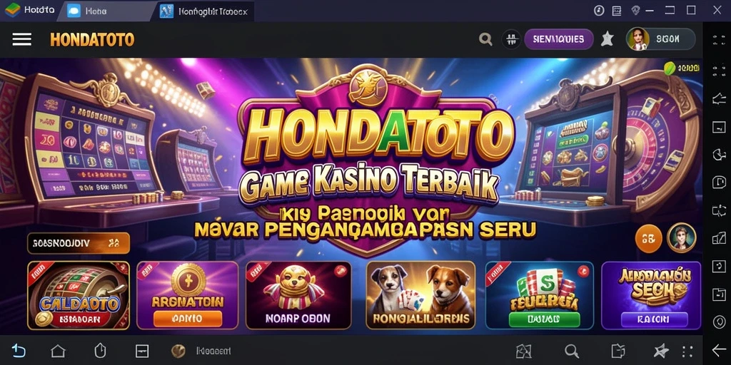 Screenshot utama HONDATOTO menampilkan gameplay Kasino yang seru.