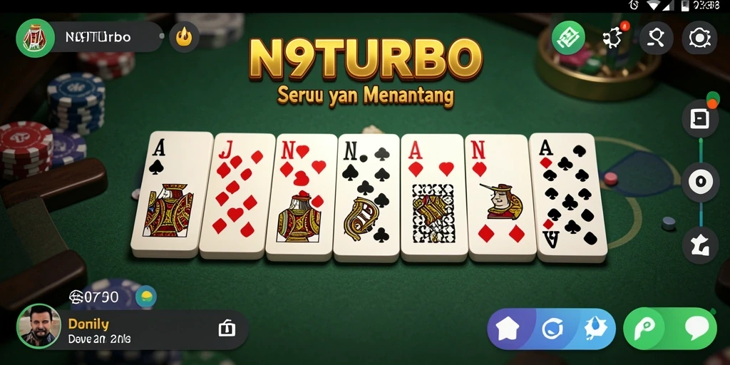 Tangkapan layar N9TURBO menampilkan gameplay domino yang menarik.
